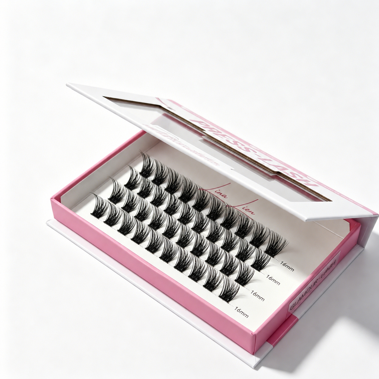 Press on Lash | 1-Length | Glamour| PRESS-LASH | pre-glued clusters
