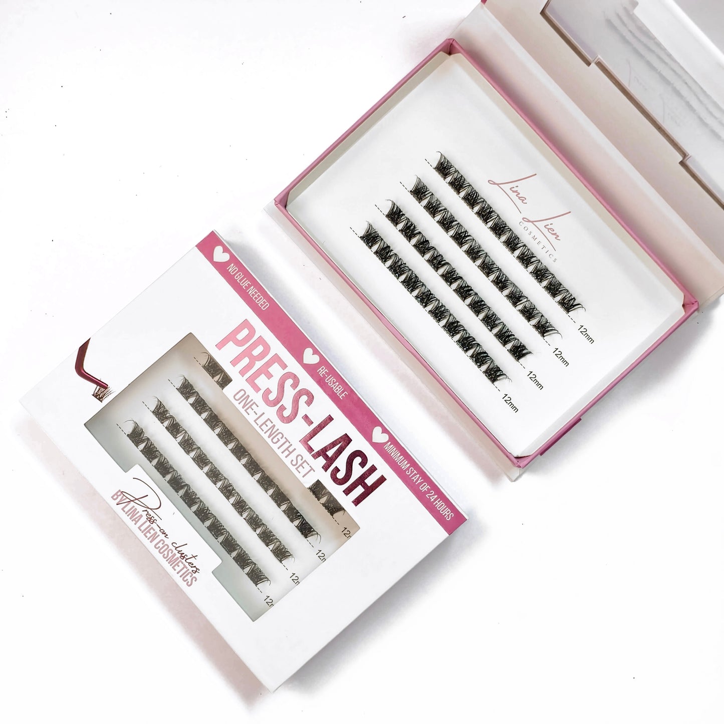 Press on | One Length Set | Glamour| PRESS-LASH | pre-glued