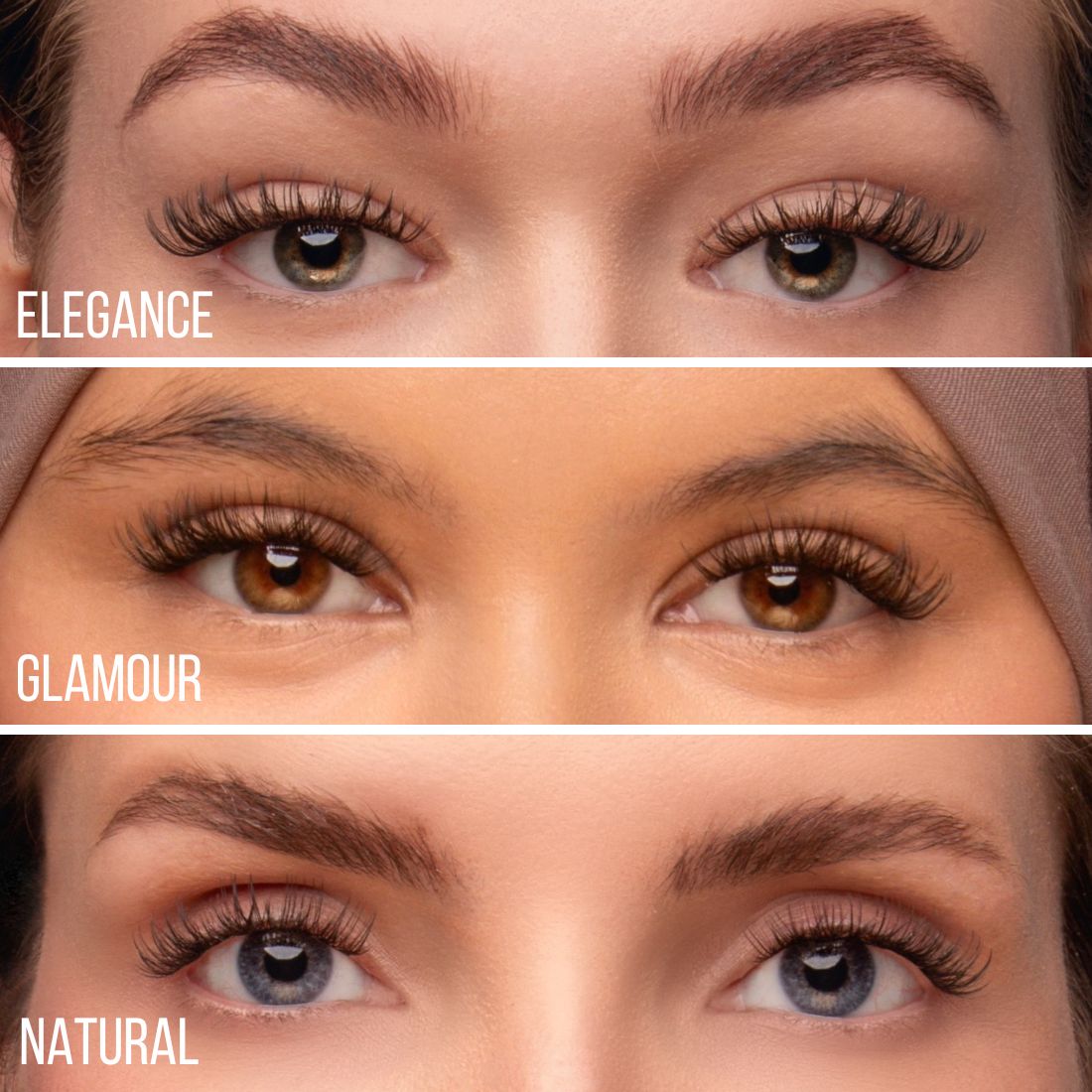 Press on | One Length Set | Glamour| PRESS-LASH | pre-glued
