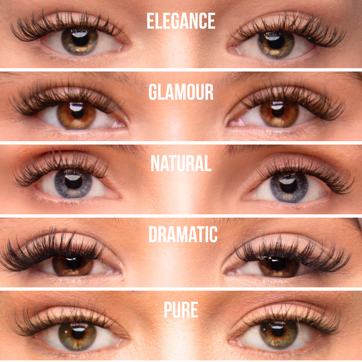 Press on Lash | 1-Length | Glamour| PRESS-LASH | pre-glued clusters