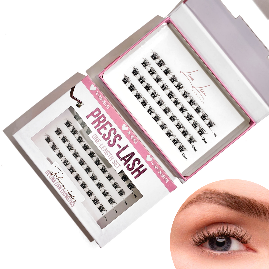 Press on Lash | 1-Length | Natural | PRESS-LASH (pre-glued)